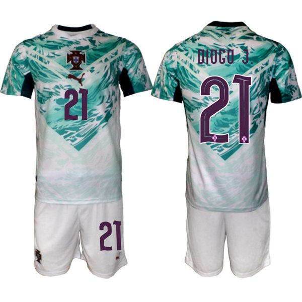 Men's Portugal Team 21 Diogo Jota Green 2026 World Cup Away Soccer Jersey Suit Men's Portugal Team 21 Diogo Jota Green 2026 World Cup Away Soccer Jersey Suit