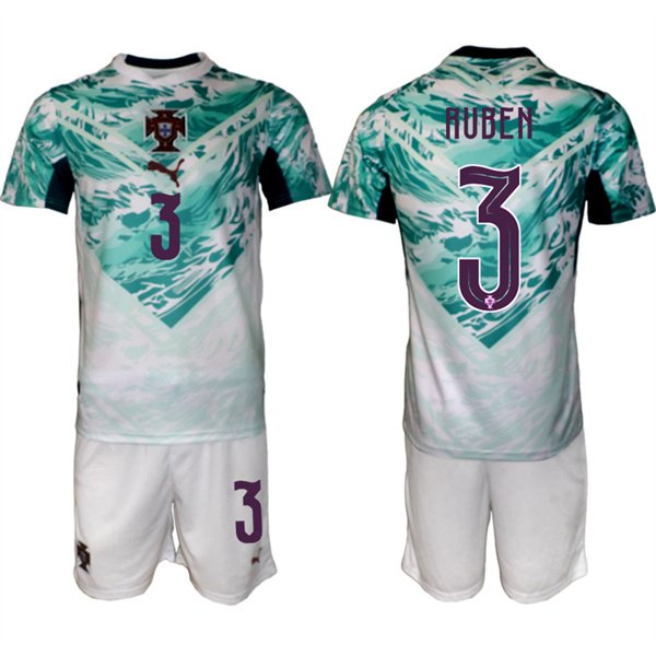 Men's Portugal Team 3 Rúben Dias Green 2026 World Cup Away Soccer Jersey Suit Men's Portugal Team 3 Rúben Dias Green 2026 World Cup Away Soccer Jersey Suit