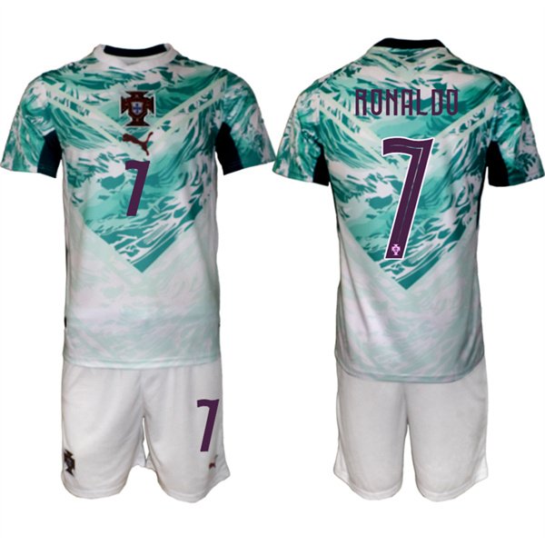Men's Portugal Team 7 Cristiano Ronaldo Green 2026 World Cup Away Soccer Jersey Suit Men's Portugal Team 7 Cristiano Ronaldo Green 2026 World Cup Away Soccer Jersey Suit