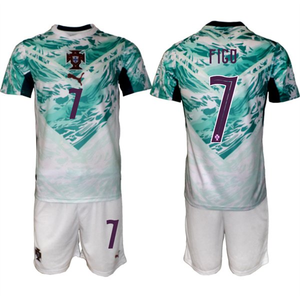 Men's Portugal Team 7 Luís Figo Green 2026 World Cup Away Soccer Jersey Suit Men's Portugal Team 7 Luís Figo Green 2026 World Cup Away Soccer Jersey Suit