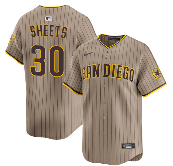 Men's San Diego Padres 30 Gavin Sheets Tan 2026 Alternate Limited Stitched Baseball Jersey