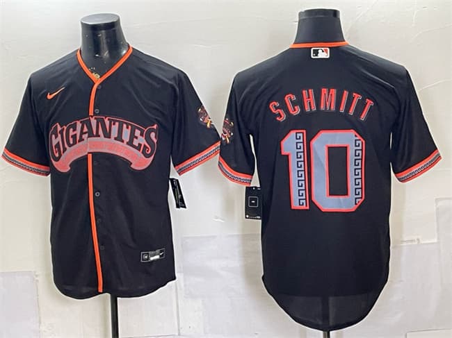 Men's San Francisco Giants 10 Casey Schmitt Black 2026 Alternate Stadium Stitched Baseball Jersey