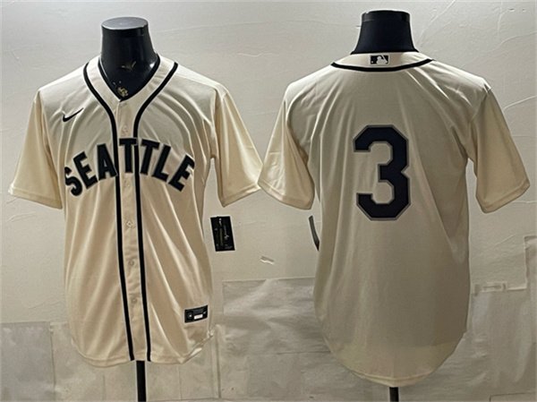 Men's Seattle Mariners 3 J P Crawford Cream Alternate Stitched Baseball Jersey