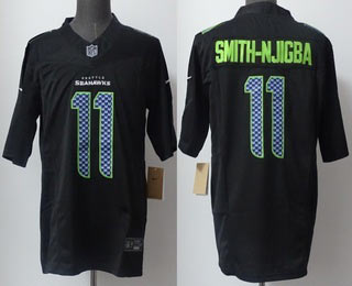 Men's Seattle Seahawks 11 Jaxon Smith Njigba Limited Black Fashion FUSE Vapor Jersey