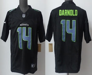 Men's Seattle Seahawks 14 Sam Darnold Limited Black Fashion FUSE Vapor Jersey