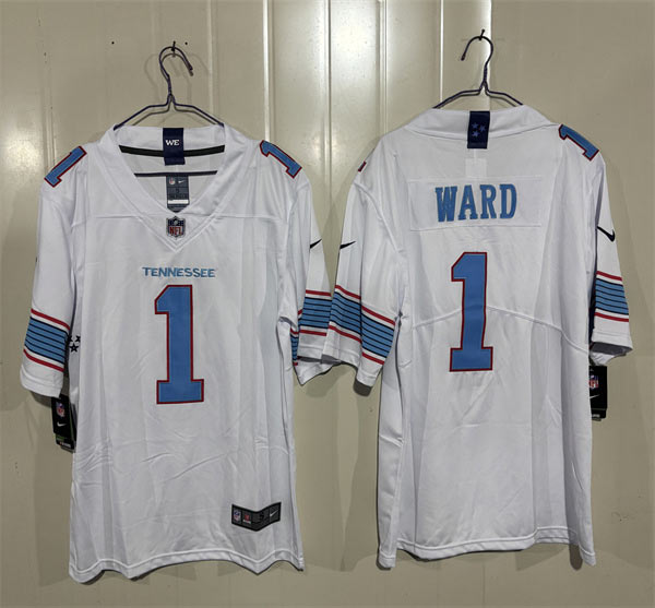 Men's Tennessee Titans 1 Cameron Ward White 2026 F.U.S.E. Vapor Limited Football Stitched Jersey