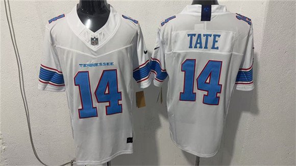 Men's Tennessee Titans 14 Carnell Tate White 2026 F U S E Vapor Limited Football Stitched Jersey Men's Tennessee Titans 14 Carnell Tate White 2026 F U S E Vapor Limited Football Stitched Jersey
