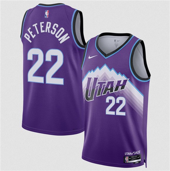 Men's Utah Jazz 22 Darryn Peterson Purple 2026 Draft Icon Edition Stitched Basketball Jersey
