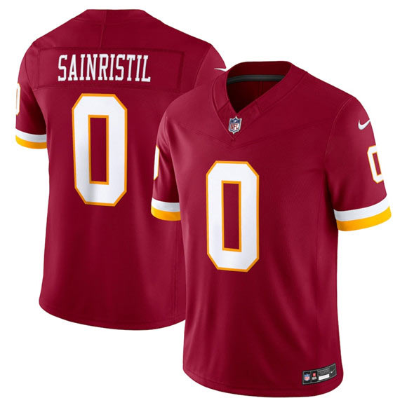Men's Washington Commanders 0 Mike Sainristil Burgundy 2026 F.U.S.E. Vapor Limited Football Stitched Jersey